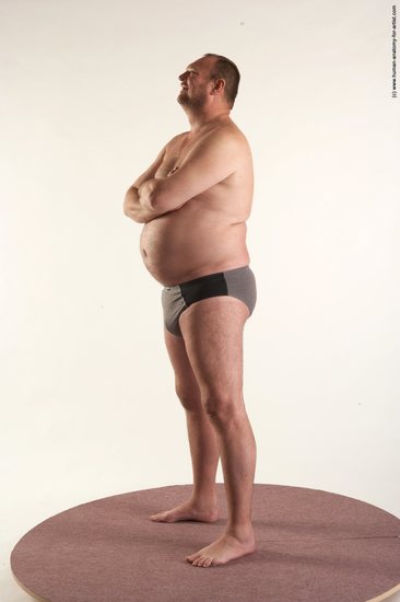 Underwear Man White Standing poses - ALL Chubby Short Brown Standing poses - simple Academic