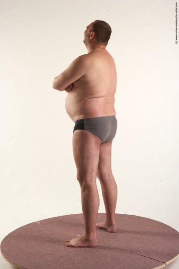 Underwear Man White Standing poses - ALL Chubby Short Brown Standing poses - simple Academic