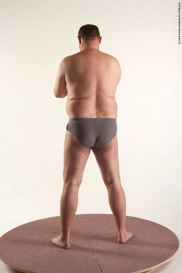 Underwear Man White Standing poses - ALL Chubby Short Brown Standing poses - simple Academic