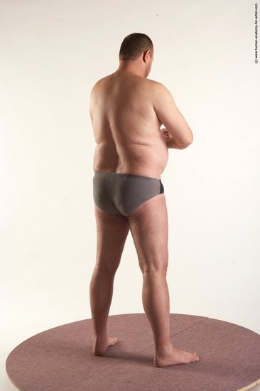 Underwear Man White Standing poses - ALL Chubby Short Brown Standing poses - simple Academic