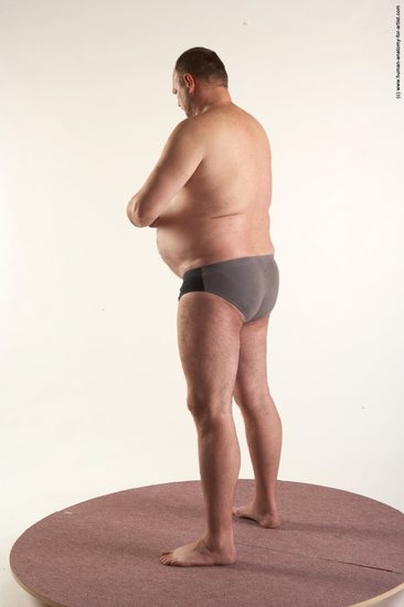 Underwear Man White Standing poses - ALL Chubby Short Brown Standing poses - simple Academic