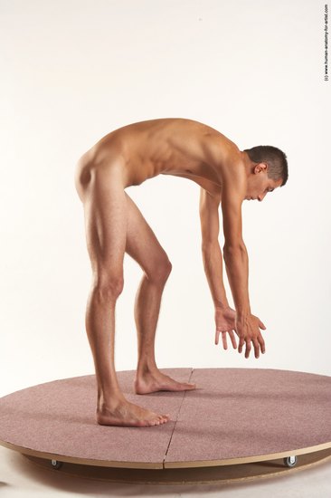 Nude Man White Standing poses - ALL Slim Short Brown Standing poses - simple Realistic