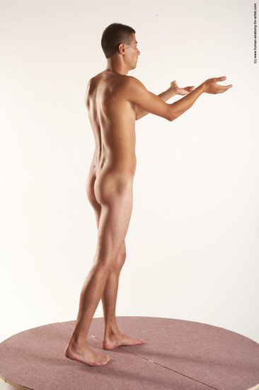 Nude Man White Standing poses - ALL Slim Short Brown Standing poses - simple Realistic