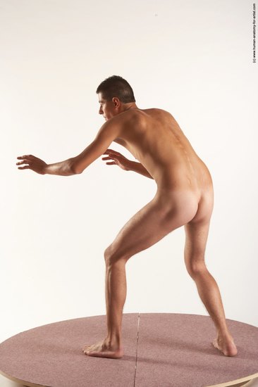 Nude Man White Standing poses - ALL Slim Short Brown Standing poses - simple Realistic