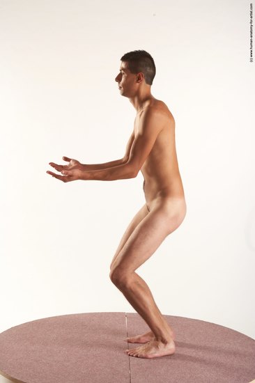 Nude Man White Standing poses - ALL Slim Short Brown Standing poses - simple Realistic