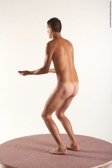 Nude Man White Standing poses - ALL Slim Short Brown Standing poses - simple Realistic