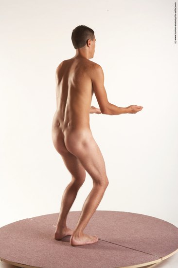 Nude Man White Standing poses - ALL Slim Short Brown Standing poses - simple Realistic