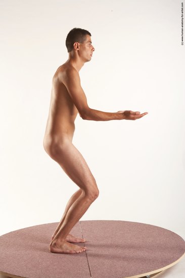 Nude Man White Standing poses - ALL Slim Short Brown Standing poses - simple Realistic