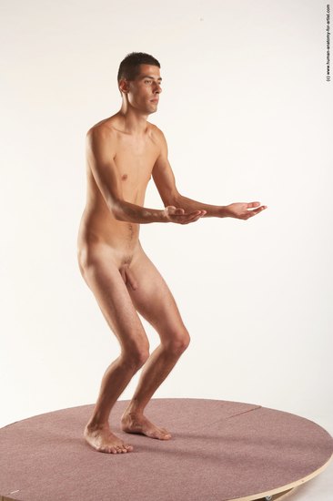 Nude Man White Standing poses - ALL Slim Short Brown Standing poses - simple Realistic