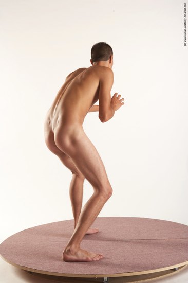 Nude Man White Standing poses - ALL Slim Short Brown Standing poses - simple Realistic