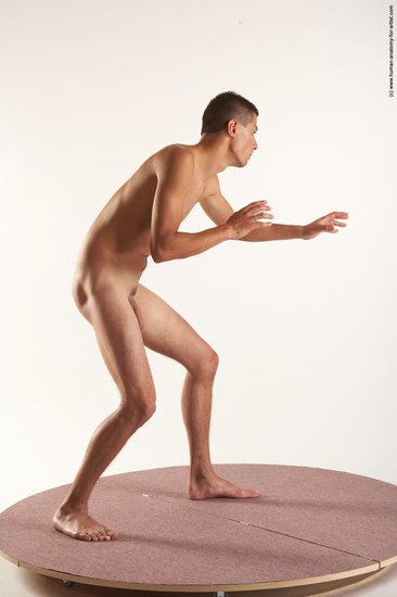 Nude Man White Standing poses - ALL Slim Short Brown Standing poses - simple Realistic