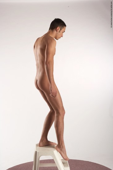 Nude Man White Standing poses - ALL Slim Short Brown Standing poses - simple Realistic