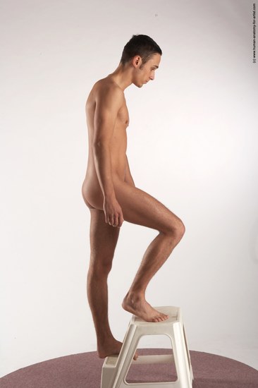 Nude Man White Standing poses - ALL Slim Short Brown Standing poses - simple Realistic