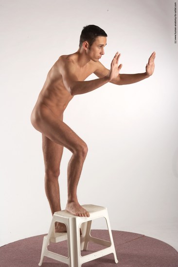 Nude Man White Standing poses - ALL Slim Short Brown Standing poses - simple Realistic