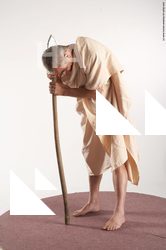 Drape Fighting with spear Man White Standing poses - ALL Average Short Grey Standing poses - simple Academic