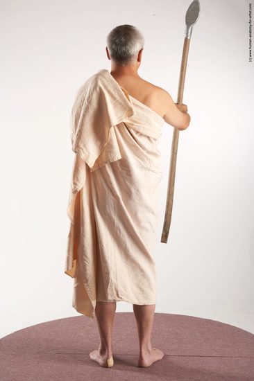 Drape Fighting with spear Man White Standing poses - ALL Average Short Grey Standing poses - simple Academic