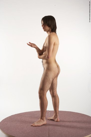 Nude Man White Standing poses - ALL Slim Medium Brown Standing poses - simple Realistic