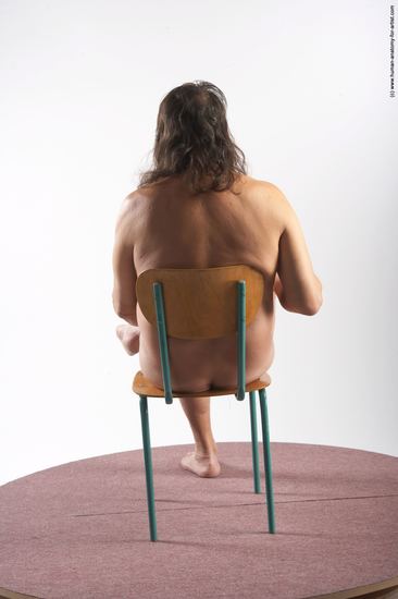 Nude Man Another Sitting poses - simple Chubby Long Grey Sitting poses - ALL Realistic