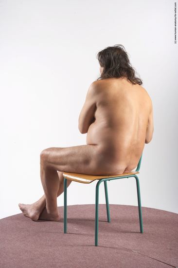 Nude Man Another Sitting poses - simple Chubby Long Grey Sitting poses - ALL Realistic