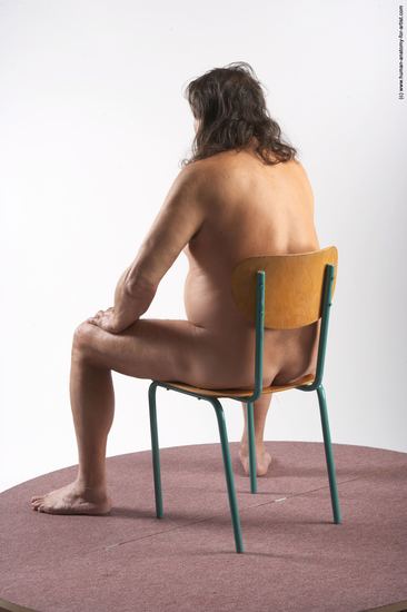 Nude Man Another Sitting poses - simple Chubby Long Grey Sitting poses - ALL Realistic