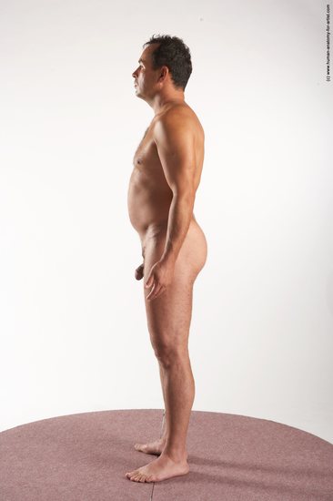 Nude Man White Standing poses - ALL Average Short Brown Standing poses - simple Realistic