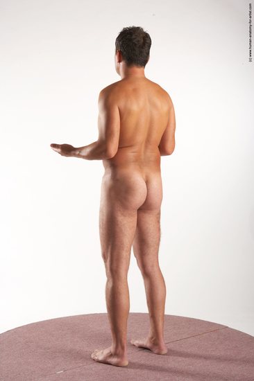 Nude Man White Standing poses - ALL Average Short Brown Standing poses - simple Realistic