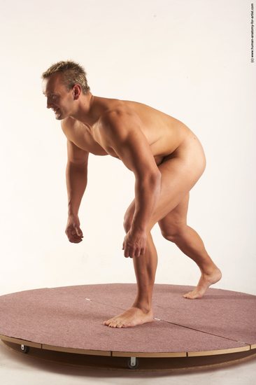 Nude Man White Standing poses - ALL Muscular Short Blond Standing poses - simple Realistic