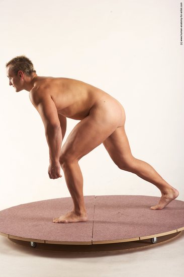 Nude Man White Standing poses - ALL Muscular Short Blond Standing poses - simple Realistic