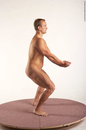 Nude Man White Standing poses - ALL Muscular Short Blond Standing poses - simple Realistic