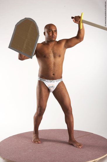 Underwear Fighting Man Black Standing poses - ALL Average Bald Standing poses - simple Academic