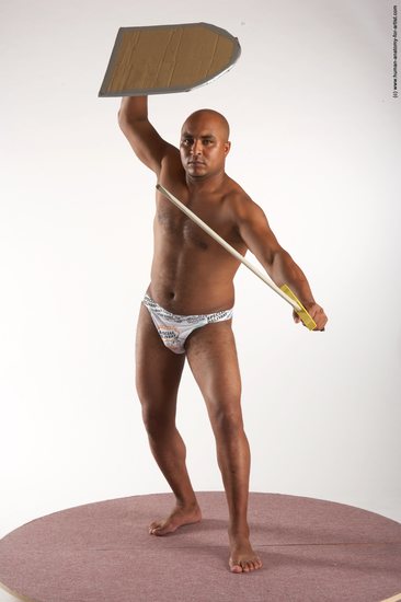 Underwear Fighting Man Black Standing poses - ALL Average Bald Standing poses - simple Academic