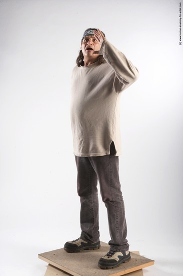 Casual Man Another Standing poses - ALL Chubby Long Grey Standing poses - simple Academic