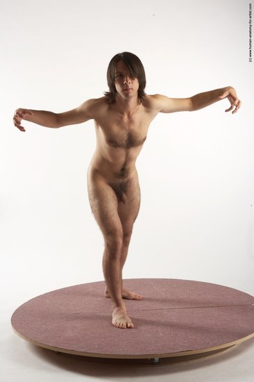 Nude Man White Standing poses - ALL Slim Medium Brown Standing poses - simple Realistic