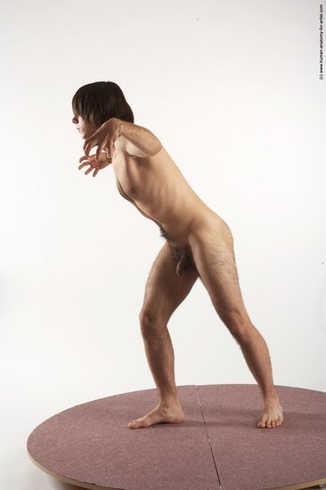 Nude Man White Standing poses - ALL Slim Medium Brown Standing poses - simple Realistic