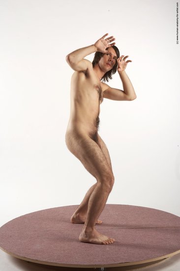 Nude Man White Standing poses - ALL Slim Medium Brown Standing poses - simple Realistic