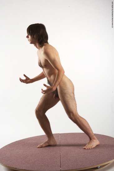 Nude Man White Standing poses - ALL Slim Medium Brown Standing poses - simple Realistic