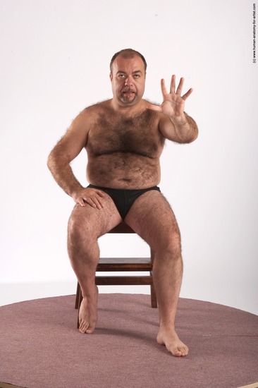 Underwear Man White Sitting poses - simple Chubby Short Brown Sitting poses - ALL Academic