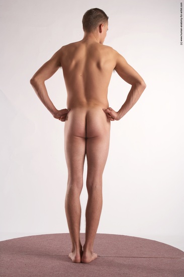 Nude Man White Standing poses - ALL Slim Short Brown Standing poses - simple Realistic