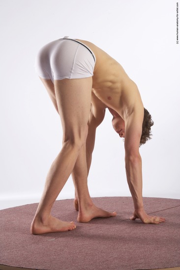 Underwear Man White Standing poses - ALL Athletic Short Brown Standing poses - bend over Academic