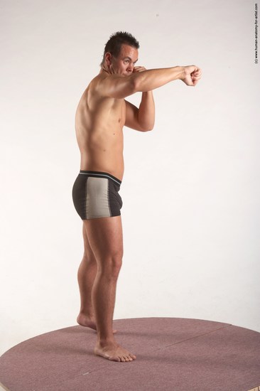 Underwear Martial art Man White Standing poses - ALL Average Short Brown Standing poses - simple Academic