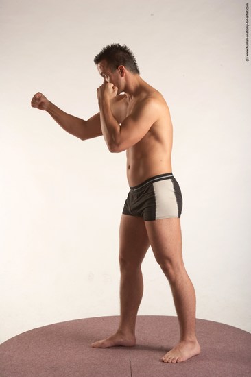 Underwear Martial art Man White Standing poses - ALL Average Short Brown Standing poses - simple Academic