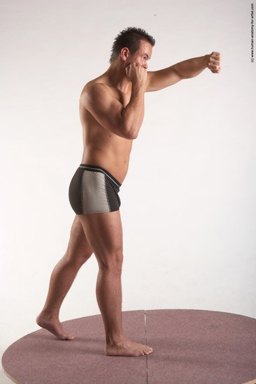 Underwear Martial art Man White Standing poses - ALL Average Short Brown Standing poses - simple Academic