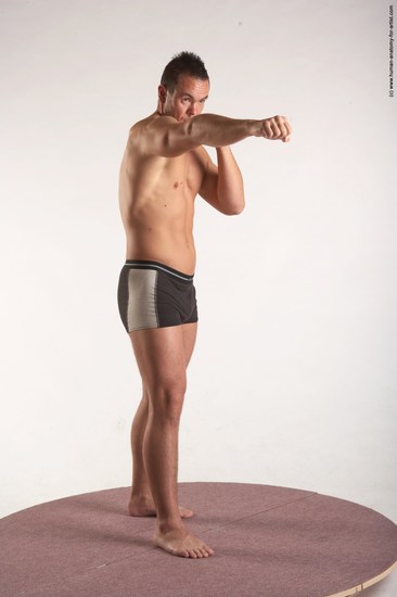 Underwear Martial art Man White Standing poses - ALL Average Short Brown Standing poses - simple Academic