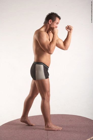 Underwear Martial art Man White Standing poses - ALL Average Short Brown Standing poses - simple Academic