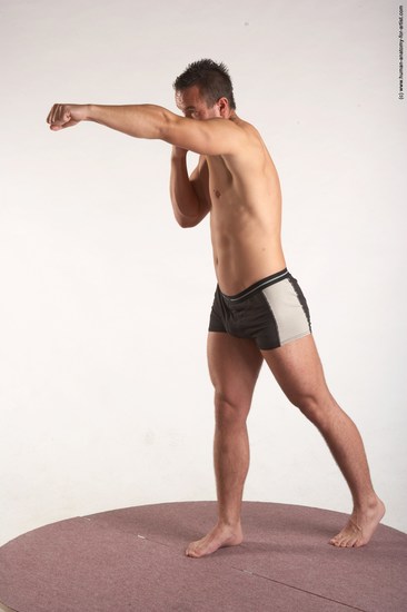 Underwear Martial art Man White Standing poses - ALL Average Short Brown Standing poses - simple Academic