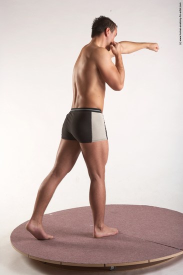 Underwear Martial art Man White Standing poses - ALL Average Short Brown Standing poses - simple Academic