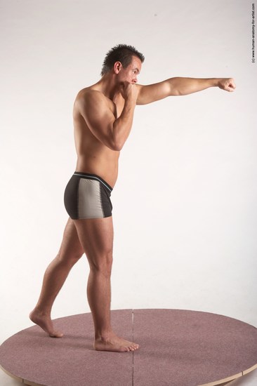 Underwear Martial art Man White Standing poses - ALL Average Short Brown Standing poses - simple Academic