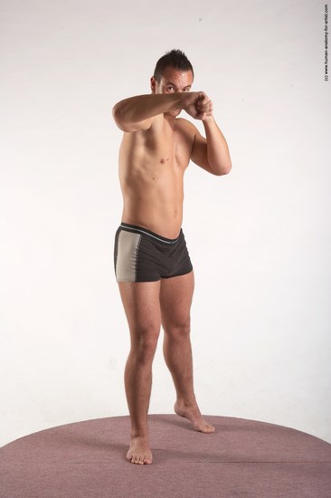 Underwear Martial art Man White Standing poses - ALL Average Short Brown Standing poses - simple Academic