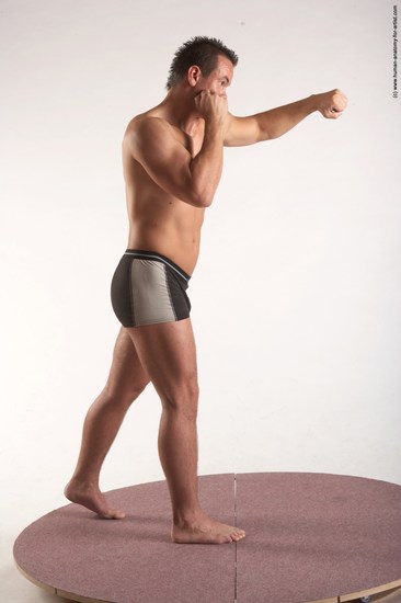 Underwear Martial art Man White Standing poses - ALL Average Short Brown Standing poses - simple Academic