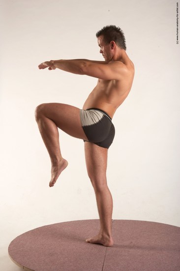 Underwear Martial art Man White Standing poses - ALL Average Short Brown Standing poses - simple Academic